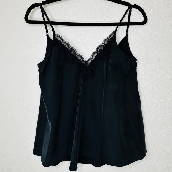 NWT Zara TRF Collection Black Lace Trim Flowy Cami Top XS - Picture 2 of 10